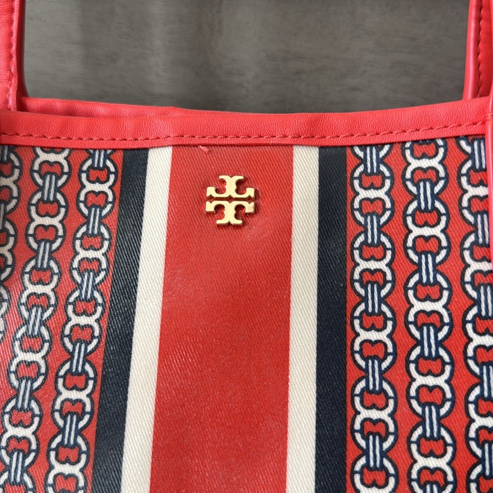 Tory Burch Gemini bag orange and blue. - Picture 2 of 3